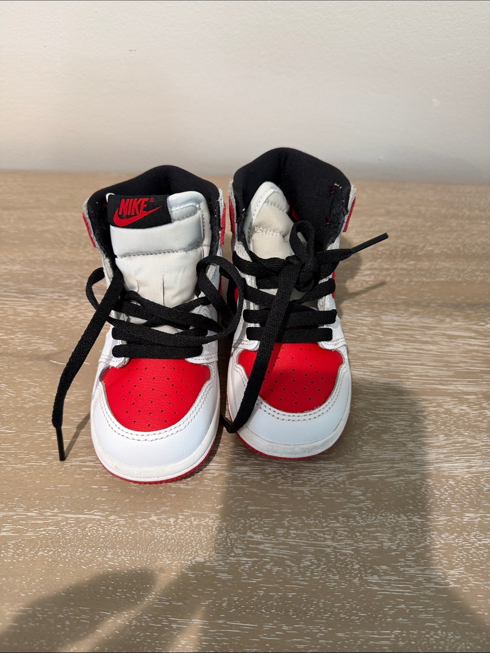 Nike Kids Red, White and Black High-Top Sneakers